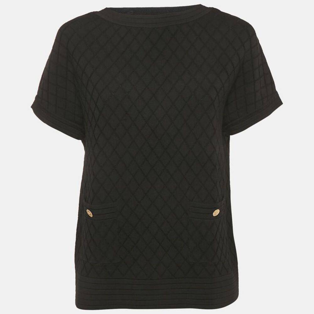 Ch Carolina Herrera Black Diamond Knit Top Xs